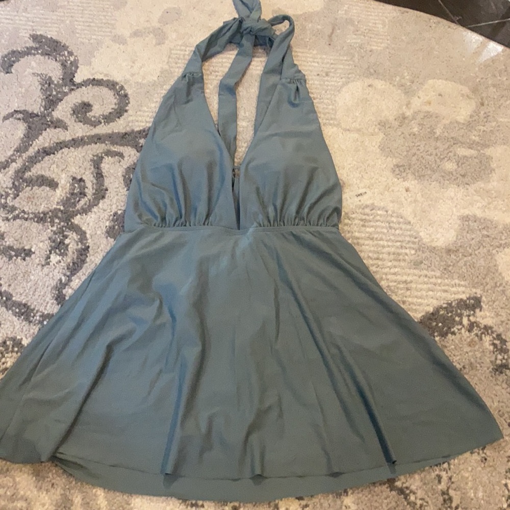 Wrap Plunging Dress One Piece Swimsuit